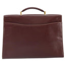 CARTIER Must Line Hand Bag Leather Bordeaux Gold Auth 168516-3