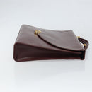 CARTIER Must Line Hand Bag Leather Bordeaux Gold Auth 168516-4
