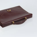 CARTIER Must Line Hand Bag Leather Bordeaux Gold Auth 168516-6