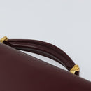 CARTIER Must Line Hand Bag Leather Bordeaux Gold Auth 168516-8