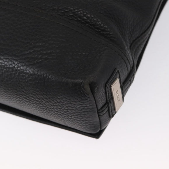 BALLY Shoulder Bag Leather Black Auth 168517