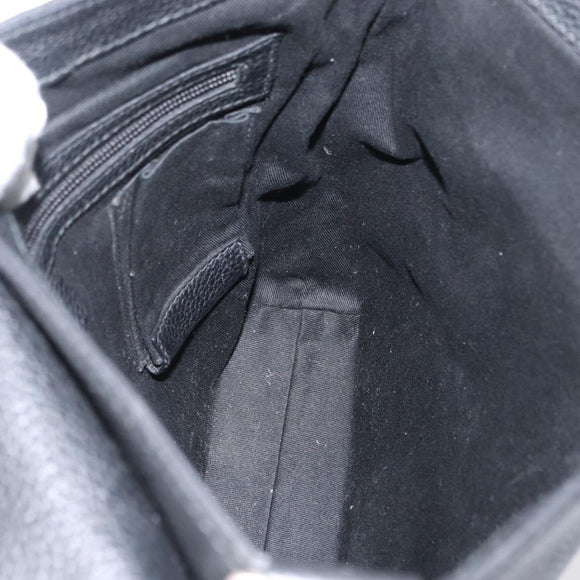 BALLY Shoulder Bag Leather Black Auth 168517