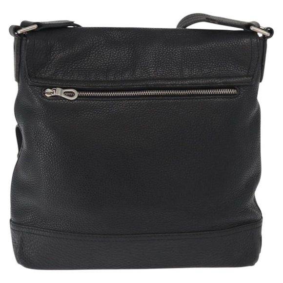 BALLY Shoulder Bag Leather Black Auth 168517