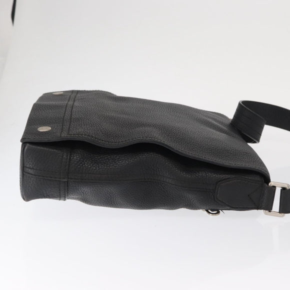 BALLY Shoulder Bag Leather Black Auth 168517