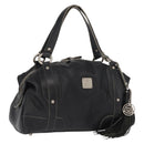 MCM Hand Bag Leather Black Auth 168518-1