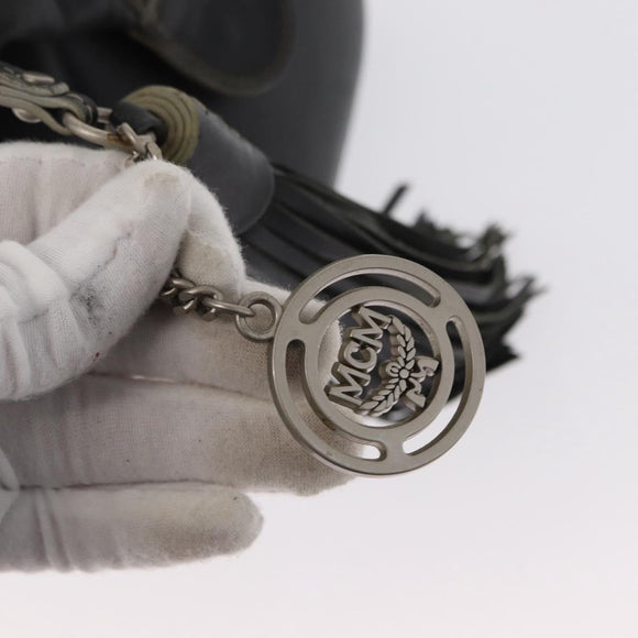 MCM Hand Bag Leather Black Auth 168518