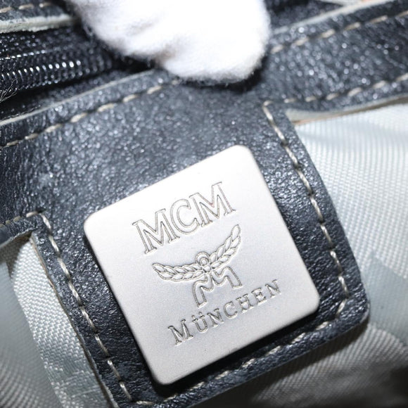 MCM Hand Bag Leather Black Auth 168518