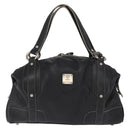 MCM Hand Bag Leather Black Auth 168518-2