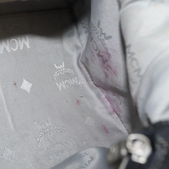 MCM Hand Bag Leather Black Auth 168518