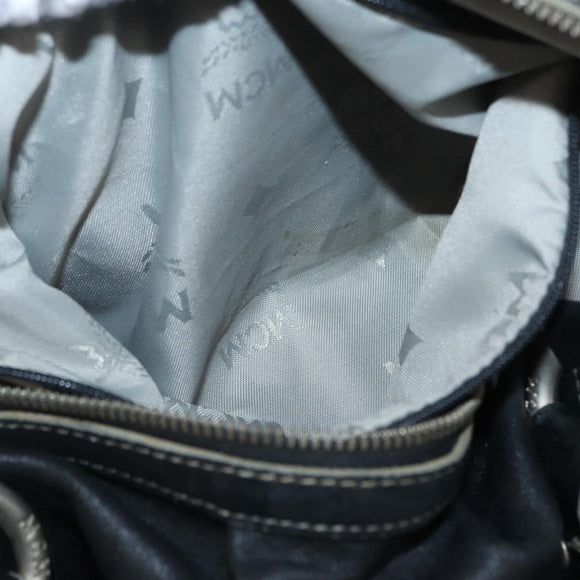 MCM Hand Bag Leather Black Auth 168518