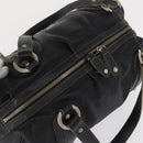 MCM Hand Bag Leather Black Auth 168518-6