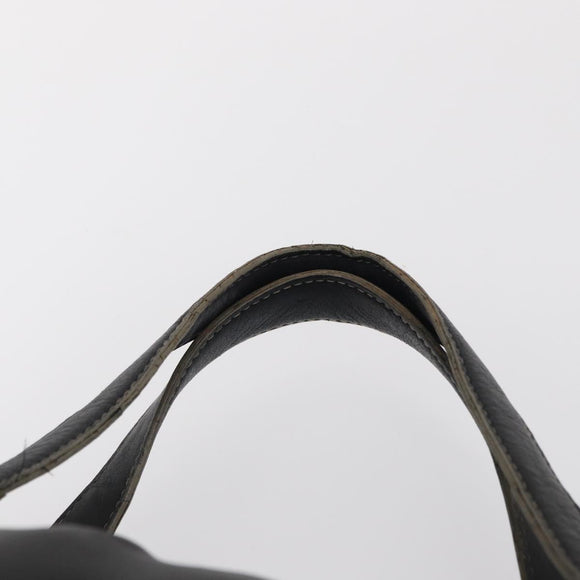 MCM Hand Bag Leather Black Auth 168518