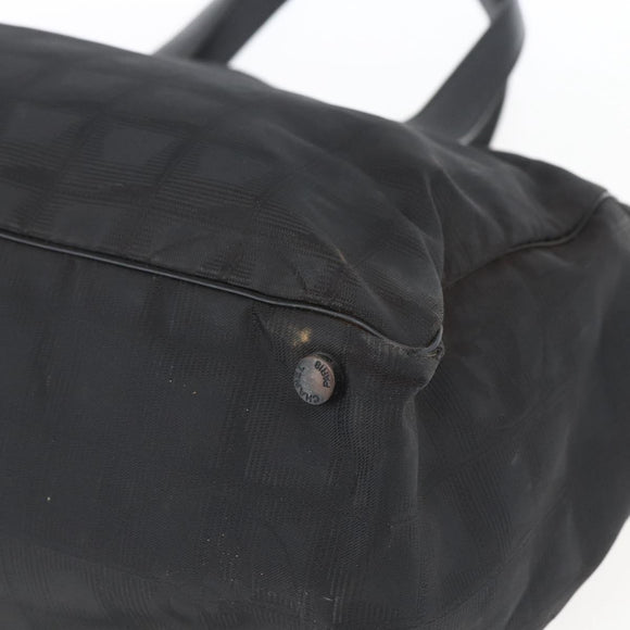 CHANEL New Travel line Tote Bag Nylon Black CC Auth 168519