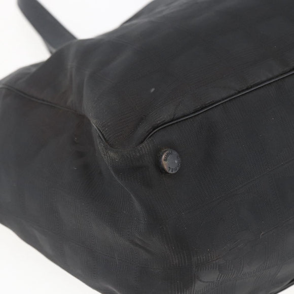 CHANEL New Travel line Tote Bag Nylon Black CC Auth 168519