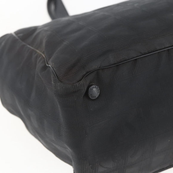CHANEL New Travel line Tote Bag Nylon Black CC Auth 168519