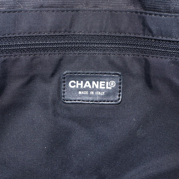 CHANEL New Travel line Tote Bag Nylon Black CC Auth 168519