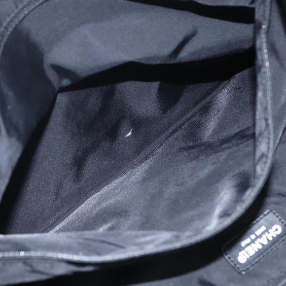 CHANEL New Travel line Tote Bag Nylon Black CC Auth 168519