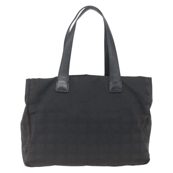 CHANEL New Travel line Tote Bag Nylon Black CC Auth 168519