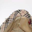 BURBERRY Nova Check Blue Label Hand Bag Canvas Beige Silver Auth 168521-17