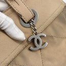 CHANEL Paris Biarritz MM Tote Bag Coated Canvas Gold CC Auth 168522-14