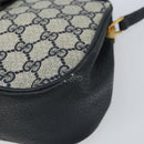 GUCCI GG Supreme Sherry Line Shoulder Bag PVC Navy Gold Auth 168523-9