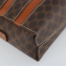 CELINE Macadam Canvas Shoulder Bag PVC Leather Brown Gold Auth 168524-16