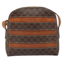 CELINE Macadam Canvas Shoulder Bag PVC Leather Brown Gold Auth 168524-13