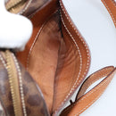 CELINE Macadam Canvas Shoulder Bag PVC Leather Brown Gold Auth 168524-21