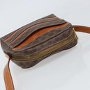 CELINE Macadam Canvas Shoulder Bag PVC Leather Brown Gold Auth 168524-6