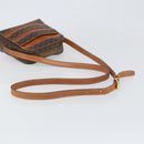 CELINE Macadam Canvas Shoulder Bag PVC Leather Brown Gold Auth 168524-7