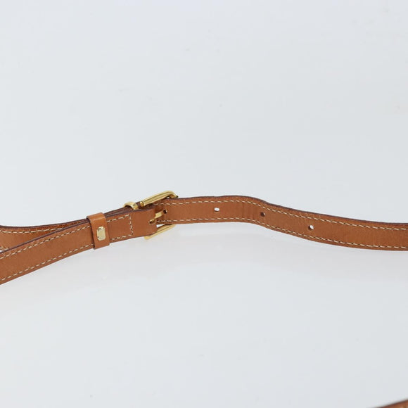 CELINE Macadam Canvas Shoulder Bag PVC Leather Brown Gold Auth 168524