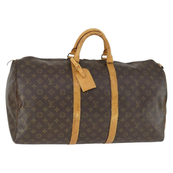 LOUIS VUITTON Monogram Keepall 55 Boston Bag M41424 LV Auth 168527