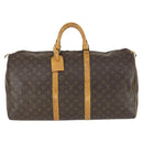 LOUIS VUITTON Monogram Keepall 55 Boston Bag M41424 LV Auth 168527-13