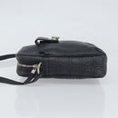 Salvatore Ferragamo Umhängetasche Leder Schwarz Silber Auth 168536-4