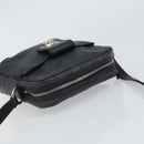 Salvatore Ferragamo Umhängetasche Leder Schwarz Silber Auth 168536-6