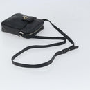 Salvatore Ferragamo Umhängetasche Leder Schwarz Silber Auth 168536-7