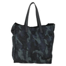 PRADA Camouflage Tote Bag Nylon Silver Auth 168538-2
