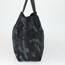 PRADA Camouflage Tote Bag Nylon Silver Auth 168538-4