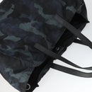 PRADA Camouflage Tote Bag Nylon Silver Auth 168538-6