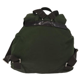PRADA Backpack Nylon Green Silver Auth 168539 - 0