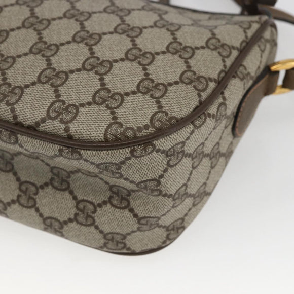 GUCCI GG Supreme Web Sherry Line Bag PVC Beige Gold 89 02 034 Auth 168543