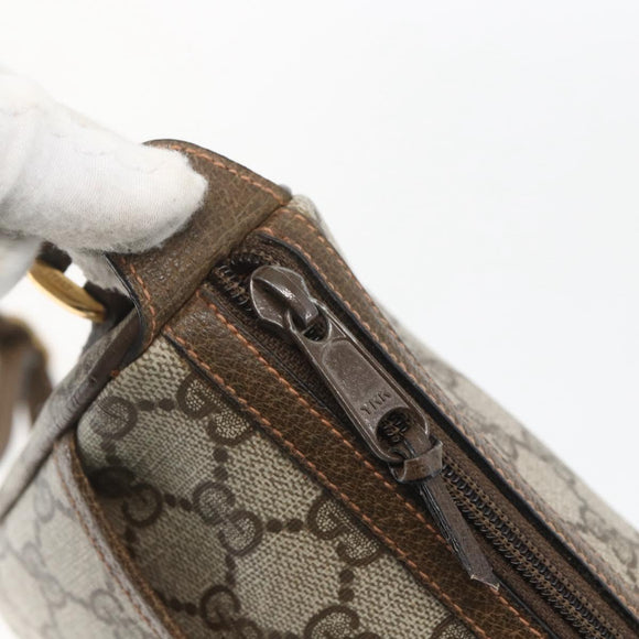 GUCCI GG Supreme Web Sherry Line Bag PVC Beige Gold 89 02 034 Auth 168543