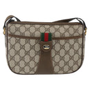 GUCCI GG Supreme Web Sherry Line Bag PVC Beige Gold 89 02 034 Auth 168543-13