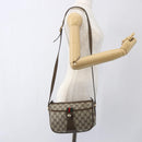 GUCCI GG Supreme Web Sherry Line Bag PVC Beige Gold 89 02 034 Auth 168543-23
