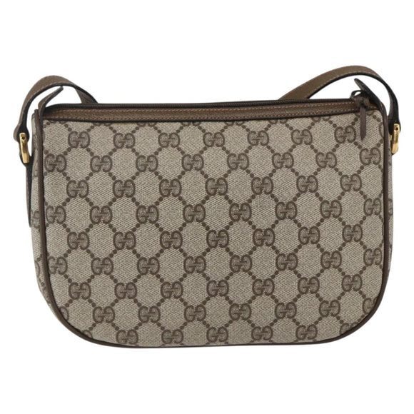 GUCCI GG Supreme Web Sherry Line Bag PVC Beige Gold 89 02 034 Auth 168543