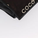 CHANEL Chain Tote Bag Canvas Brown CC Auth 168554-10