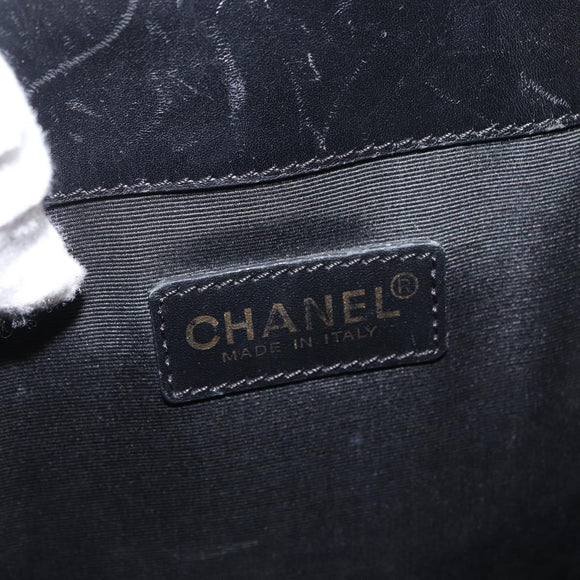 CHANEL Chain Tote Bag Canvas Brown CC Auth 168554