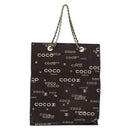 CHANEL Chain Tote Bag Canvas Brown CC Auth 168554-2