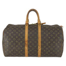 LOUIS VUITTON Monogram Keepall 50 Boston Bag M41426 LV Auth 168555-3
