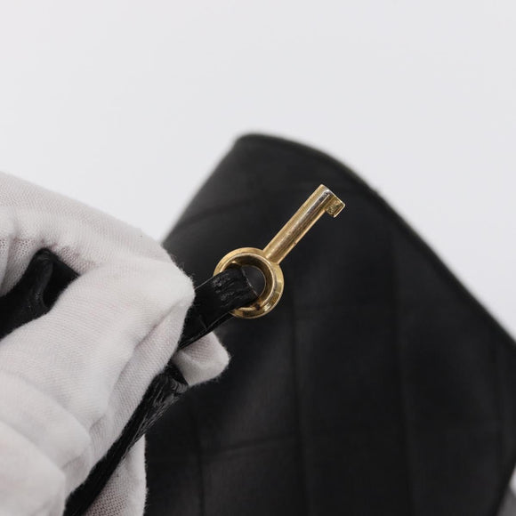 CHANEL Bicolore Business Bag Caviar Skin Black Gold CC Auth 168561